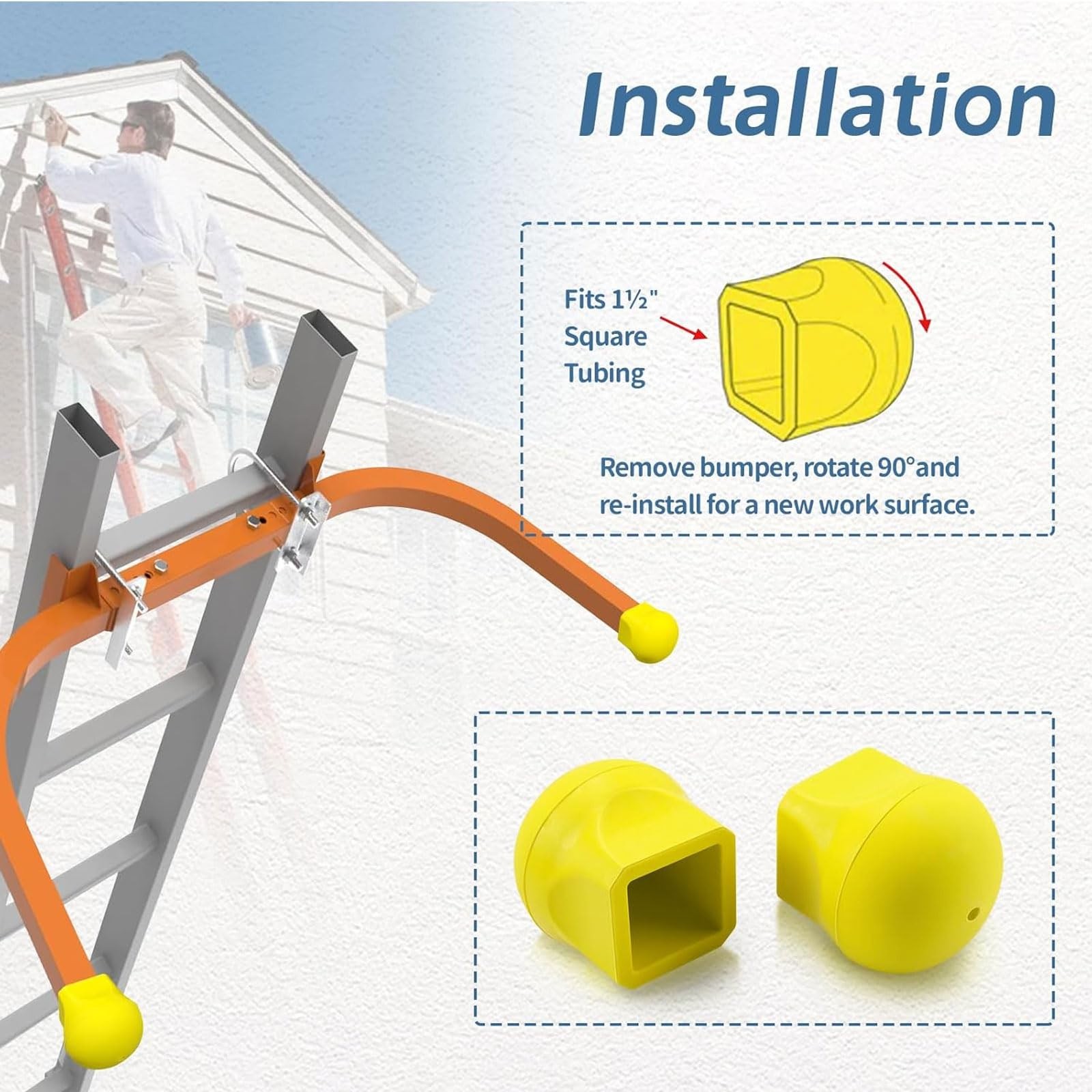 Ladder Stabilizer Bumpers Fit for Werner Extension 4 Pack, Yellow