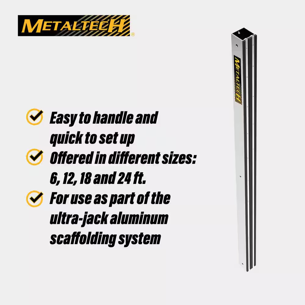 Ultra-Jack 6 Ft. Aluminum Pole for the Ultra-Jack Aluminum Scaffolding System