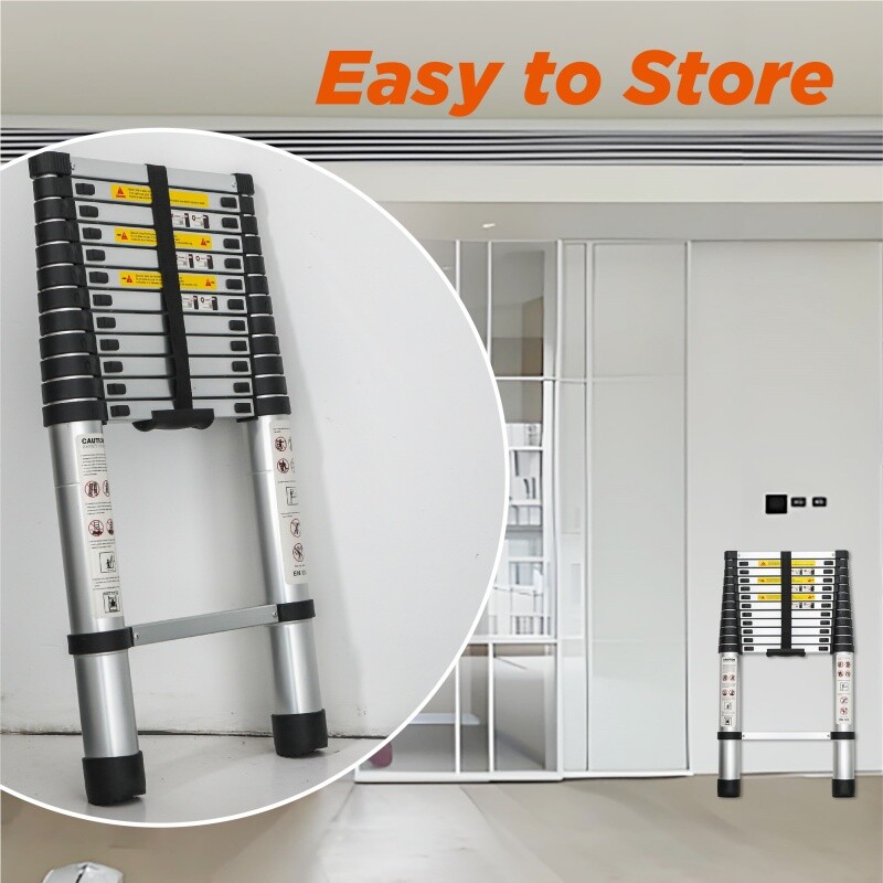 16.5FT Telescoping Ladder Aluminum Folding Telescopic Extension Ladder Portable