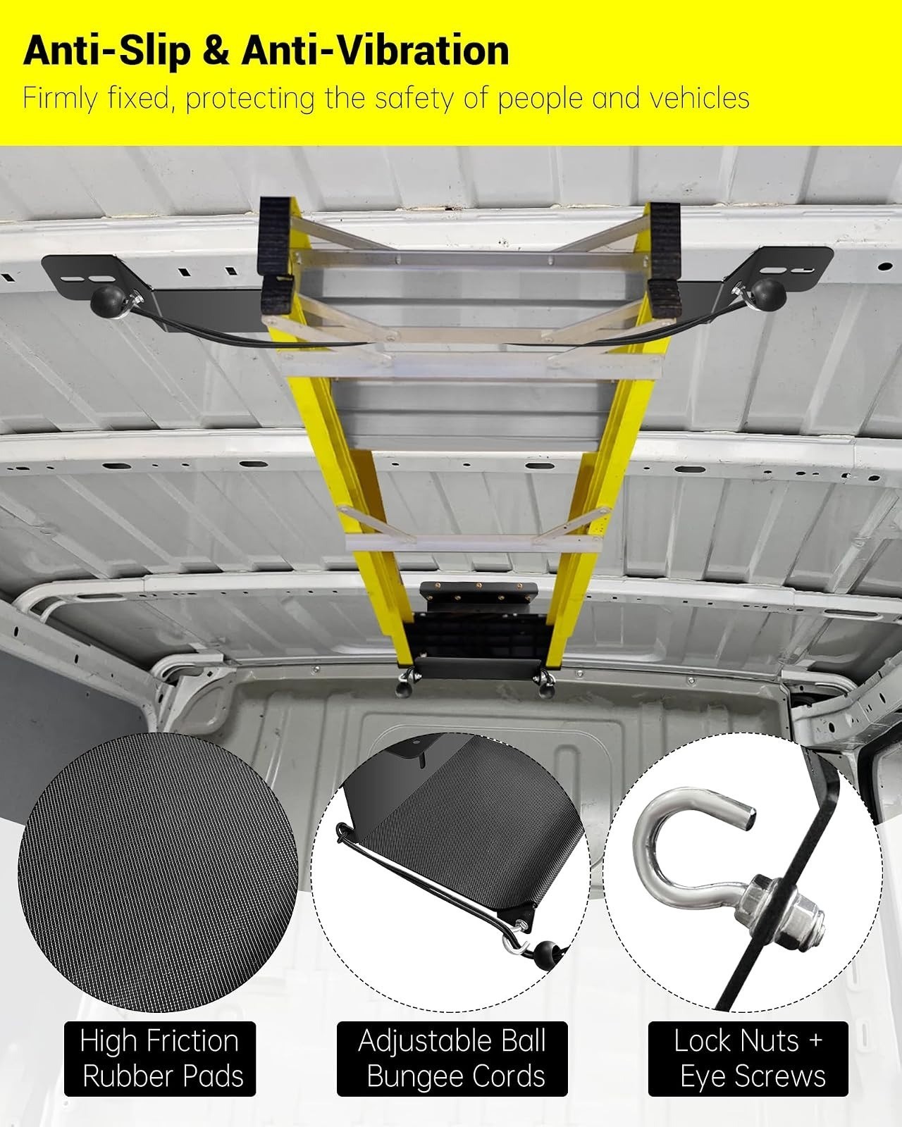 Adjustable Interior Ladder Storage Holder for Van/Trailer/Truck