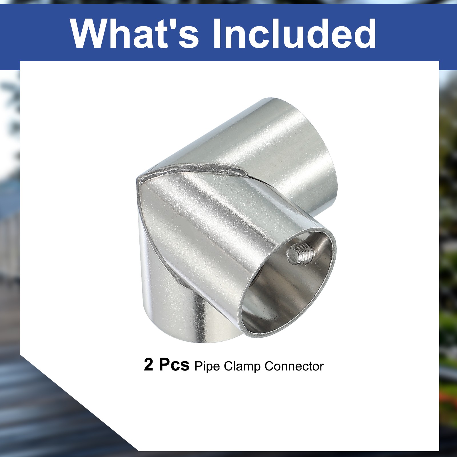 1″ 3 Way Pipe Clamp Connector, 2 Pcs 90 Degree Elbow Chain Fence Clamps, Silver