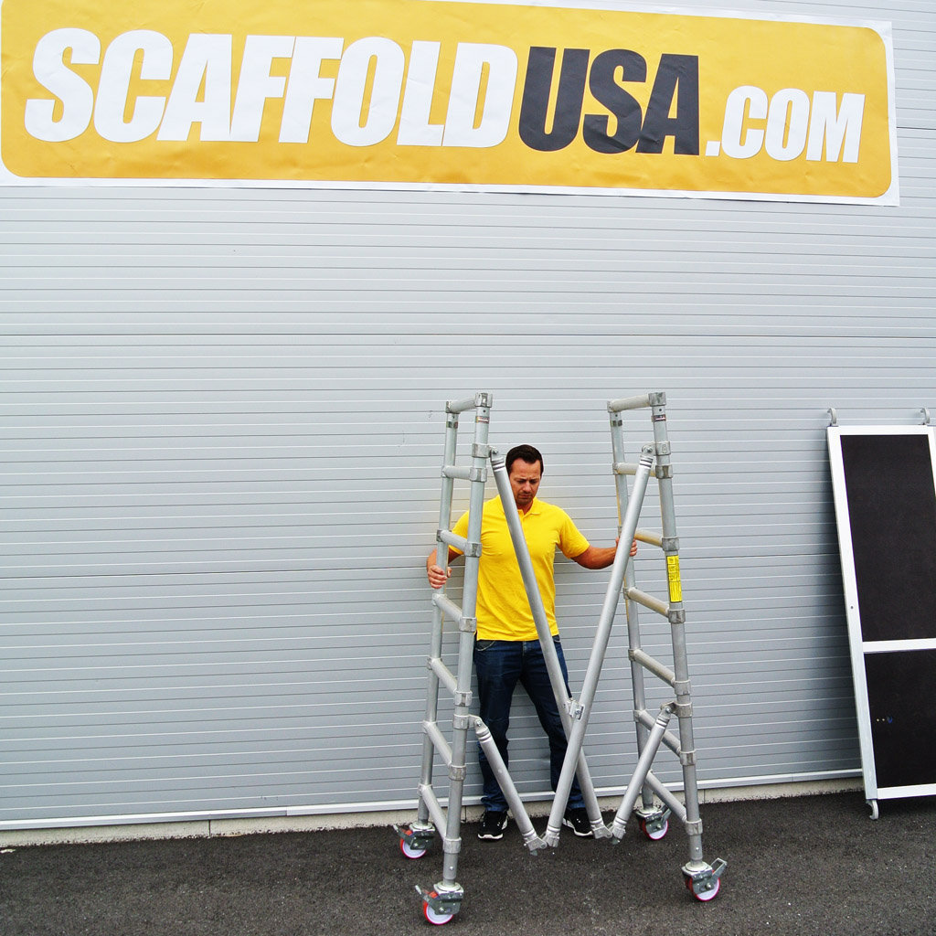Scaffold USA 7 ft Folding Aluminum Scaffold Tower with guardrail