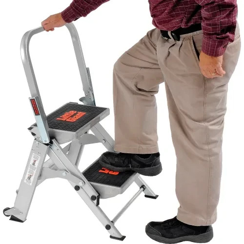Little Giant 10210BA Safety Aluminum 2 Step Ladder Systems Tyle IA w/Bar