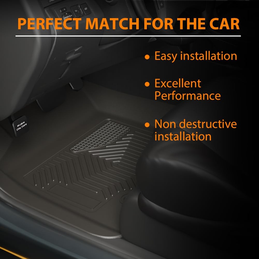 3pc Black TPE All Weather Floor Mats for Toyota Corolla Matrix 2009-2013