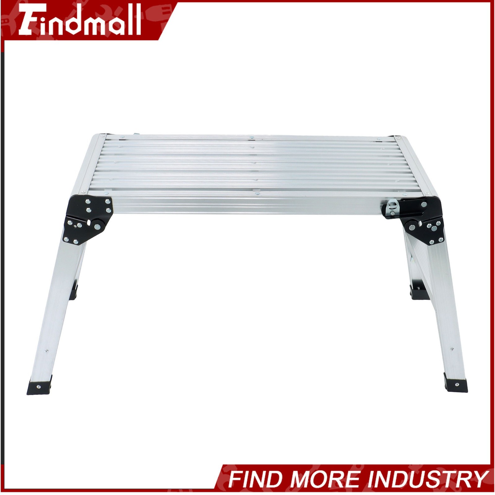 Findmall Aluminum Step Stool Non-slip Folding Work Platform 330lb Drywall Ladder
