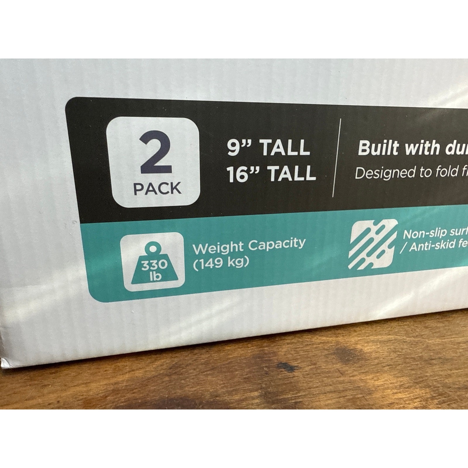 Black+Decker Compact Folding Black Step Stools New In Box 9″ & 16″ *Folds Flat*