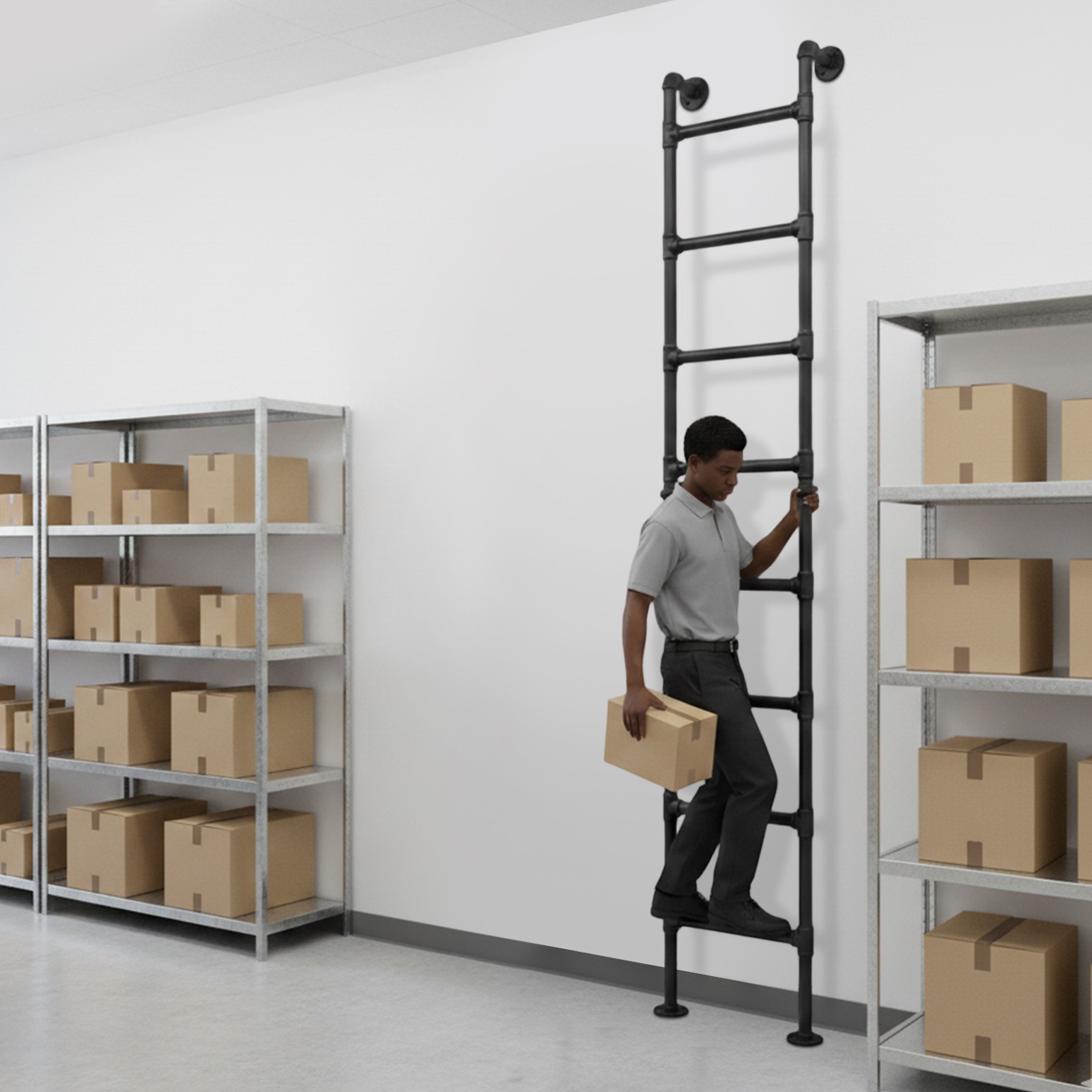 8-Step Loft Ladder Bunk Bed Ladder High Attic Step Ladders 150kg/330.69lbs