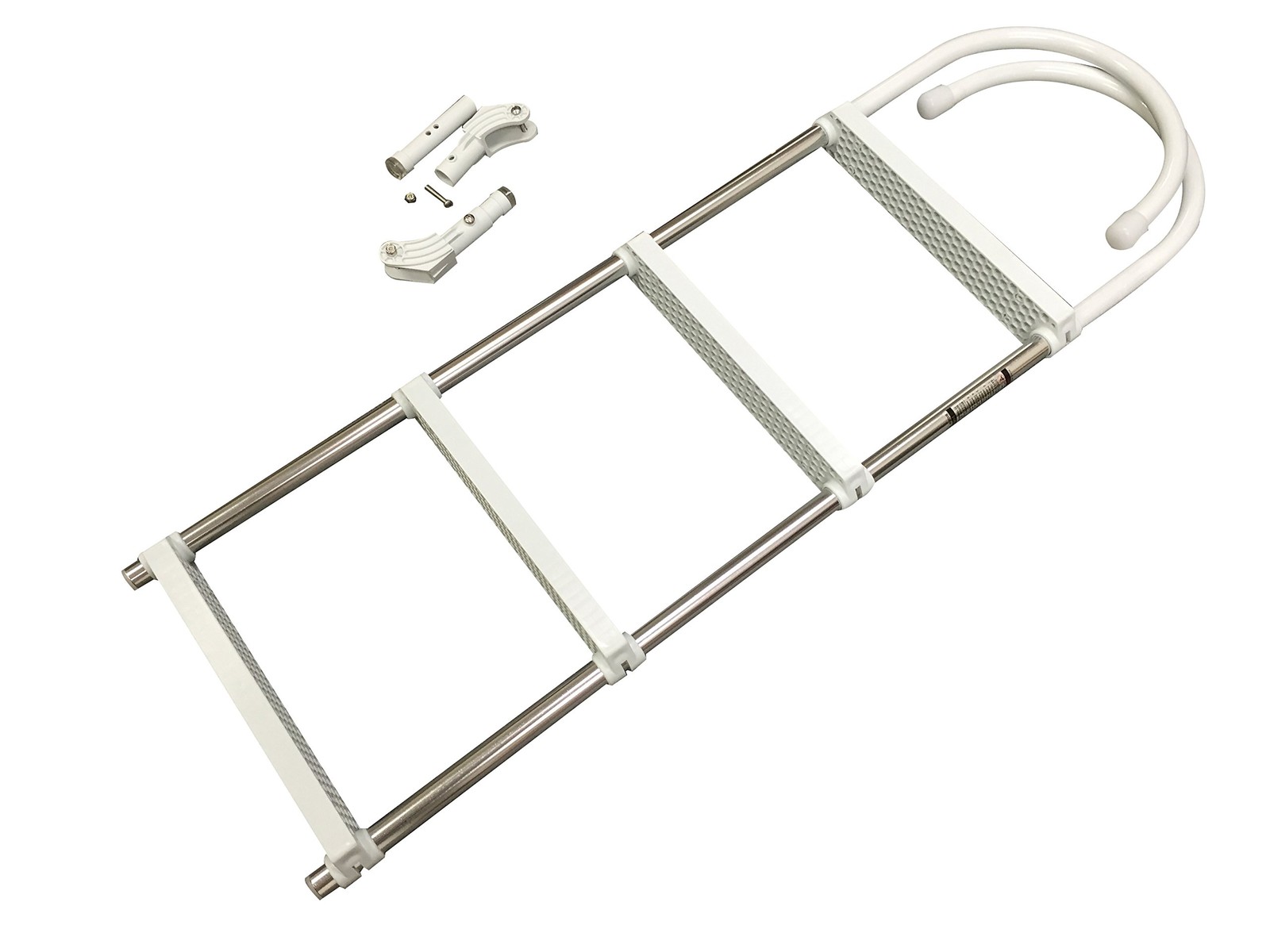 Marine Boat Aluminum White POLYETHYLENE Swim Boarding 4 Steps 46″x15″,