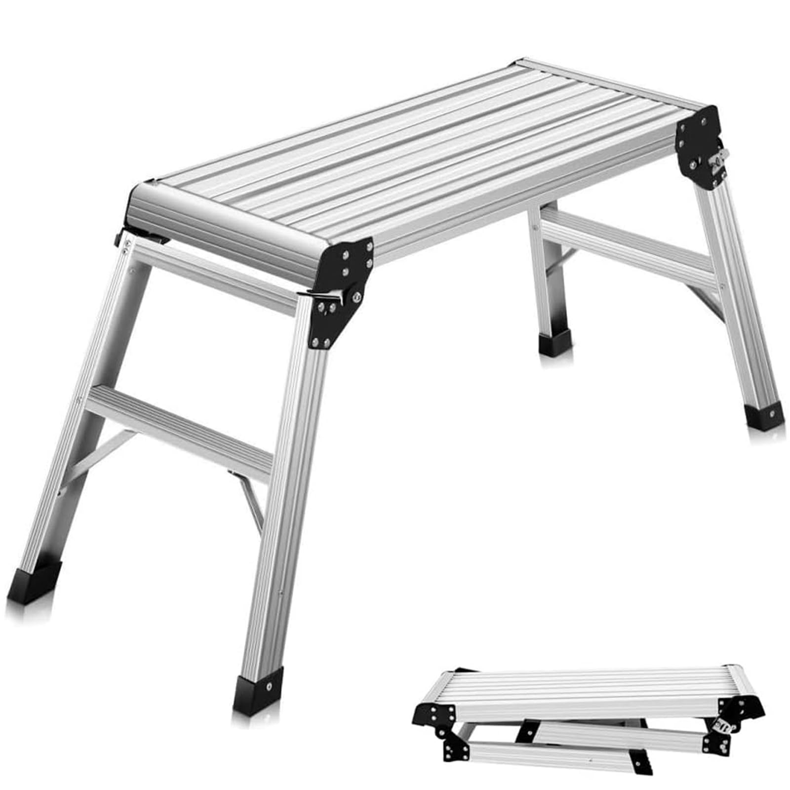 ERGOMASTER Work Platform Bench 30 * 12 Inches Aluminum 30*12”, Silver