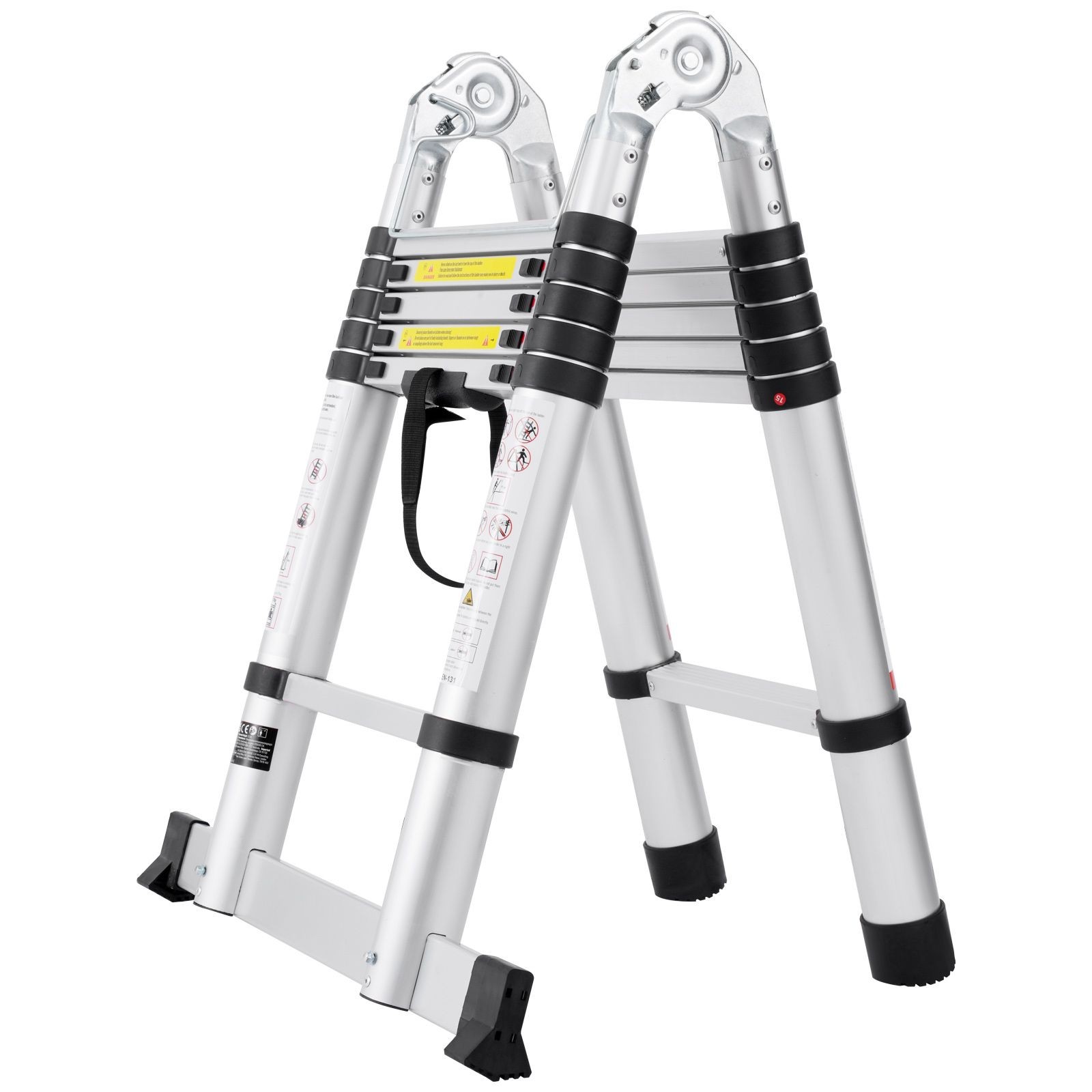 Telescoping Ladder, 12.5FT A – Shape Aluminum Extension Ladder Lightweight