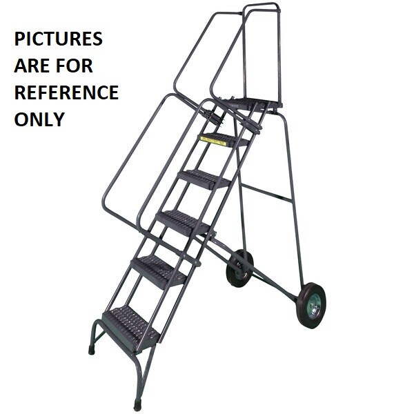 NEW! Ballymore 103 in H Steel Folding Rolling Ladder, 7 Steps, 350 lb Load Cap!!
