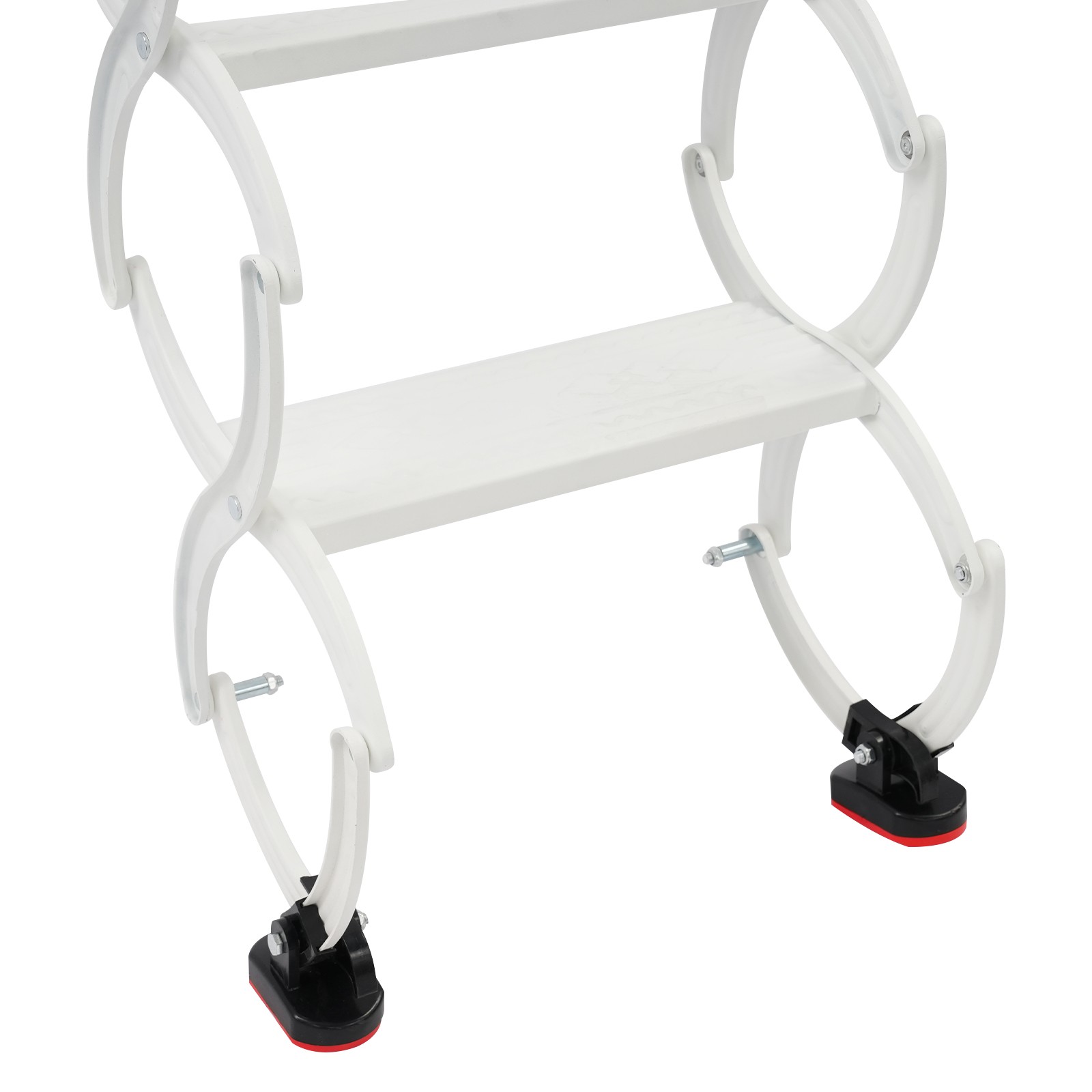 Wall Mounted Folding Ladder,White Step Ladders,6-Steps Retractable Folding Stair
