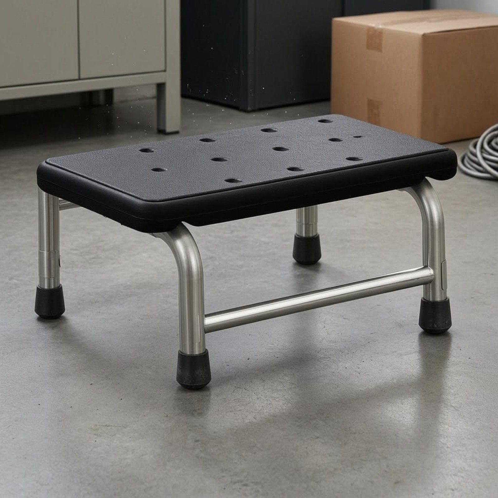 Medical Footstep Stool Rounded Corners Medical Care Furniture Padded-Looking