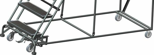 NEW! Ballymore 143 in H Steel Rolling Ladder, 11 Steps, 450 lb Load Cap!!
