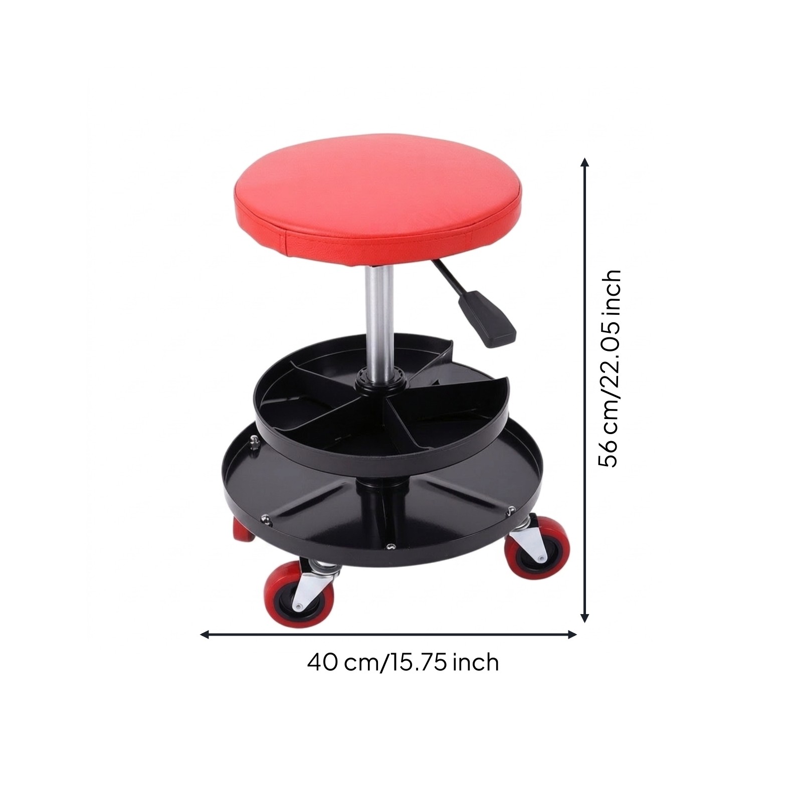 Rolling Work Stool with Padded Seat Cushioned Rolling Stool Heavy-Duty