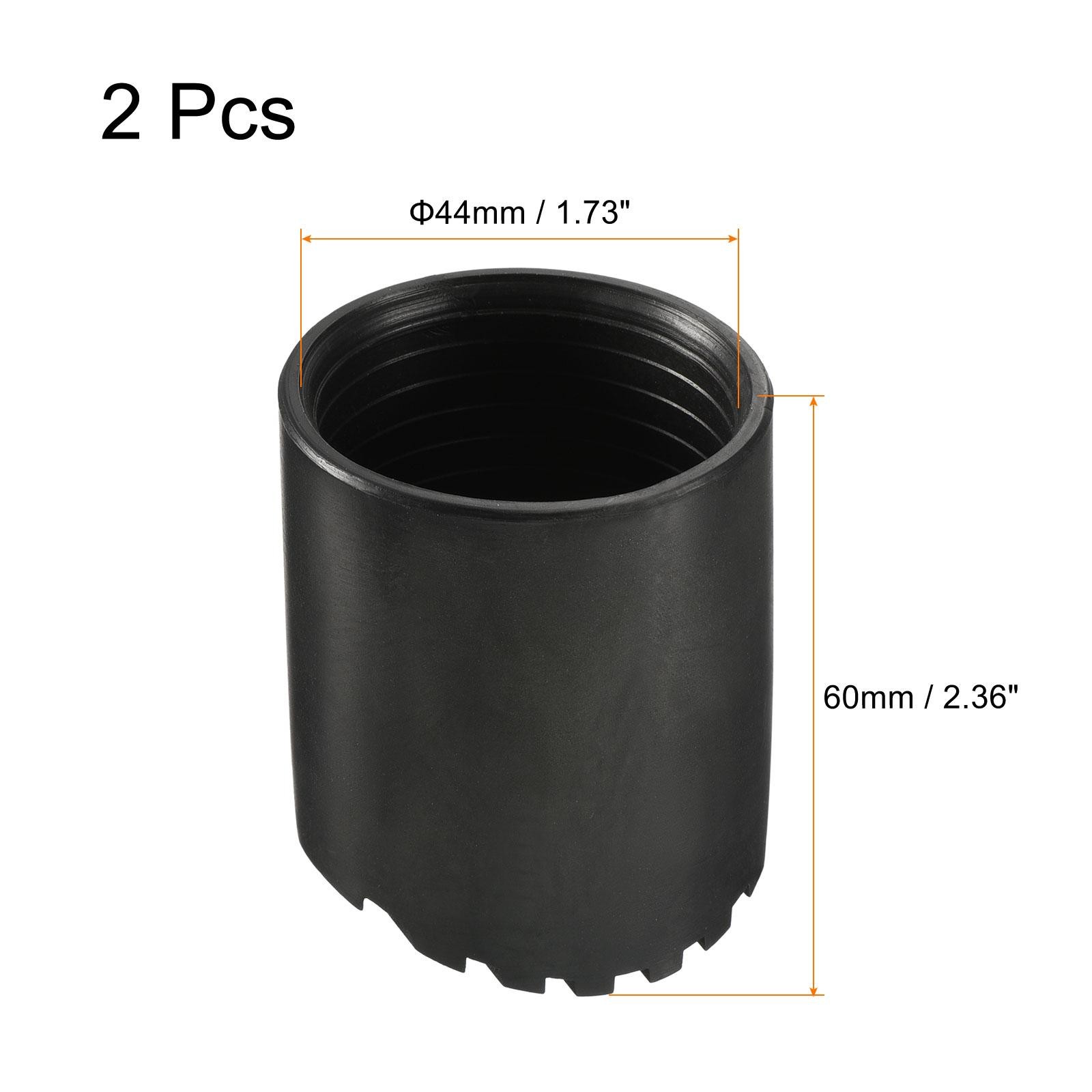 2Pcs 42mm ID Rubber Telescopic Ladder Non-Slip Feet Mat Pad Cover Cushion Black