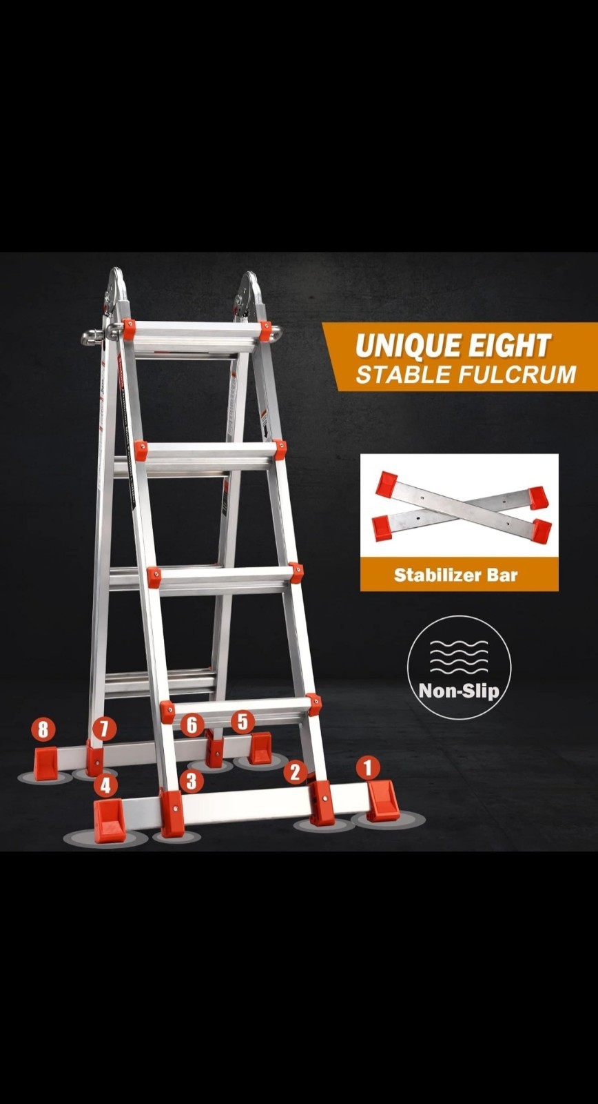 Ladder, A Frame Extension Ladder, 14 Ft Multi Position Ladder