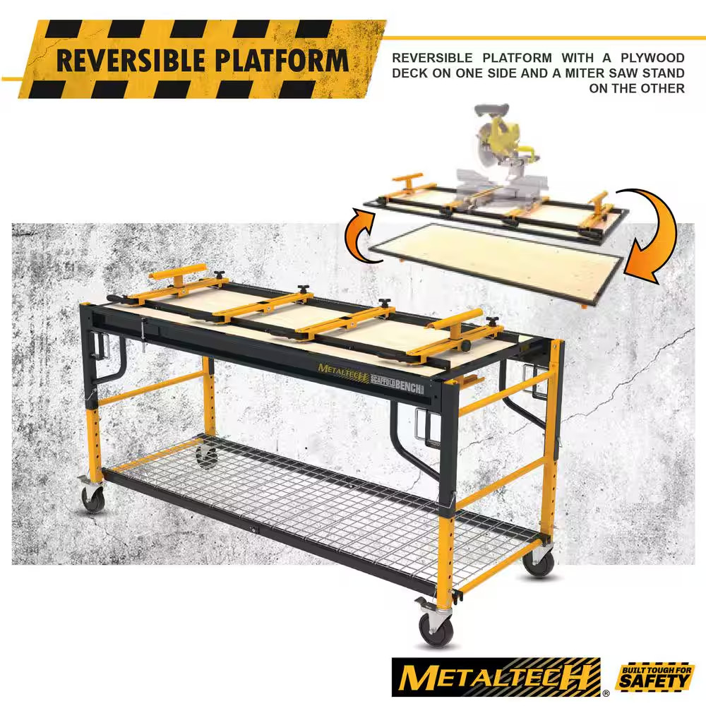 3.3 Ft. X 6.23 Ft. X 2.48 Ft. 1 Story Steel Baker Rolling Workbench Scaffold, 11
