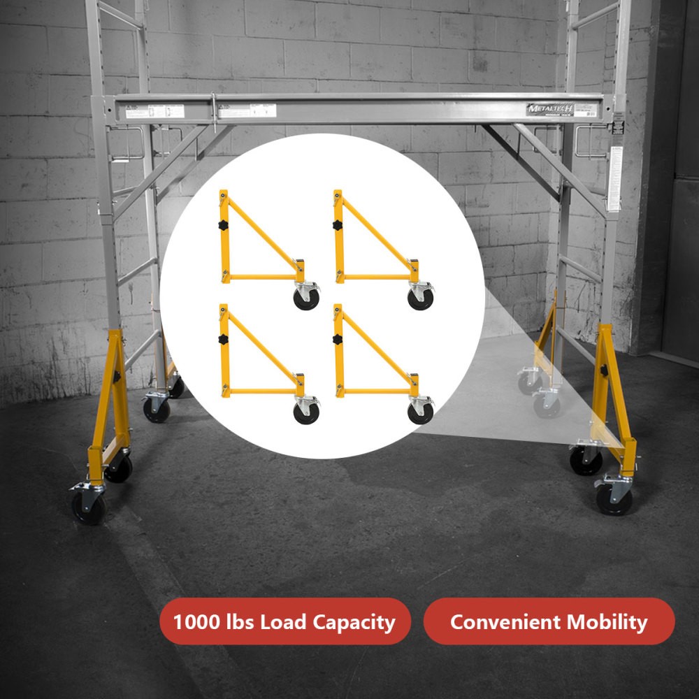4cs Scaffold Outriggers with 5in. Swivel Locking Casters 1000lbs Capacity US