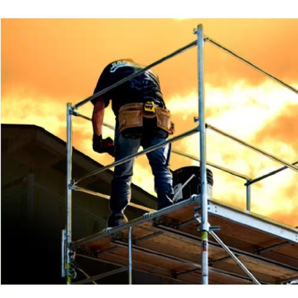 5-Story Scaffolding Set 5x7x5 Ft Stackable Steel Mason Bricklayer w/ Cross Brace