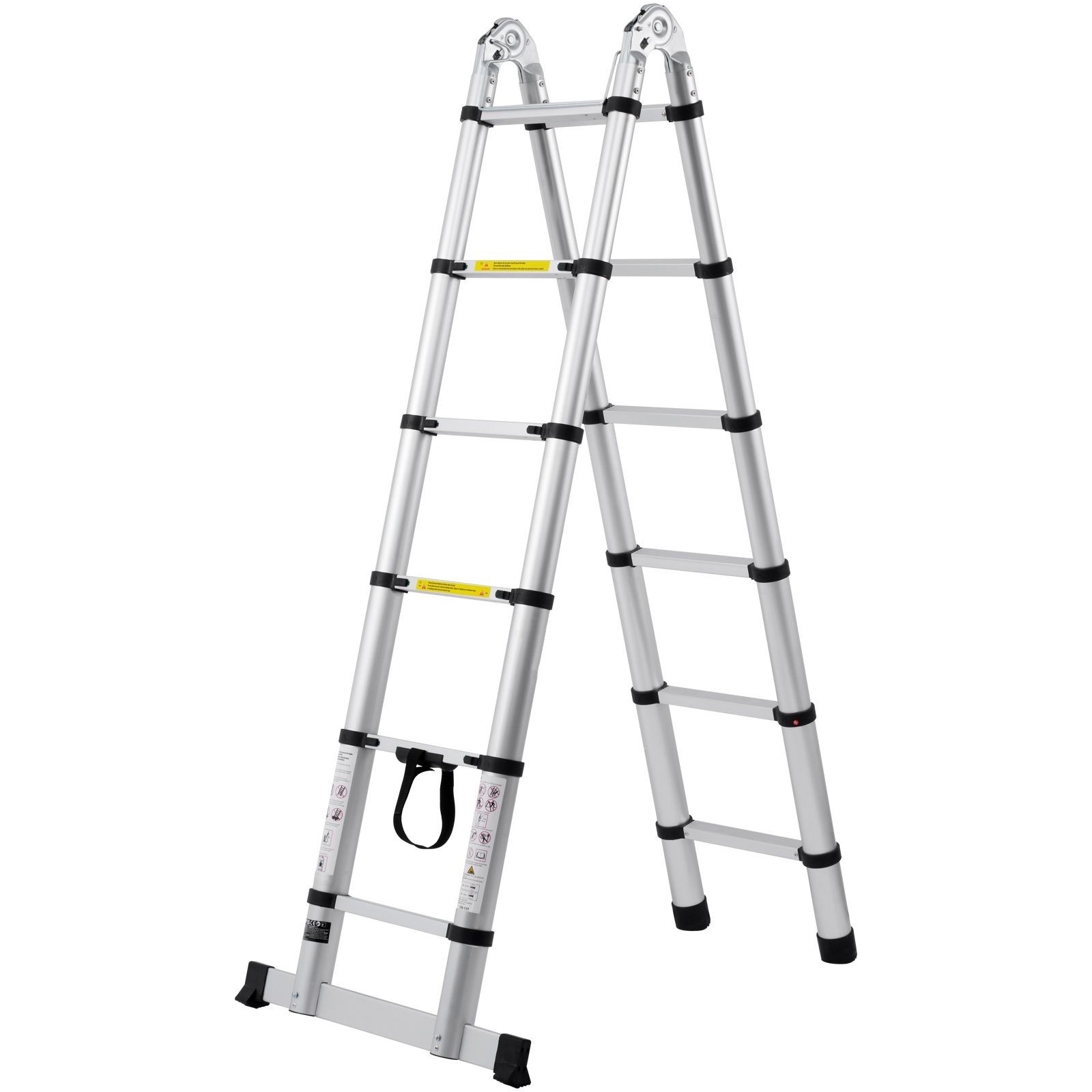 Telescoping Ladder, 12.5FT A – Shape Aluminum Extension Ladder Lightweight