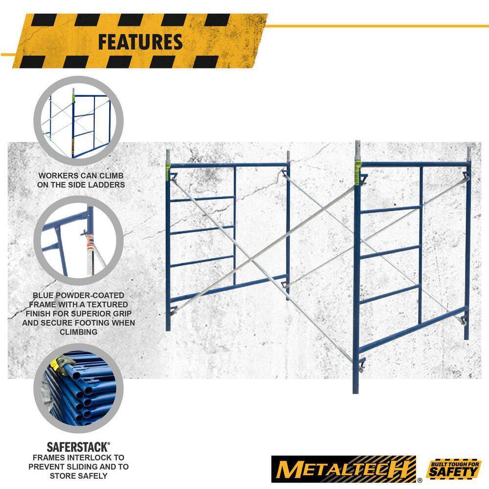 Scaffolding Frame Safertstack 5 ft. x 5 ft. Steel Mason Blue Powder Coat 4-Pack