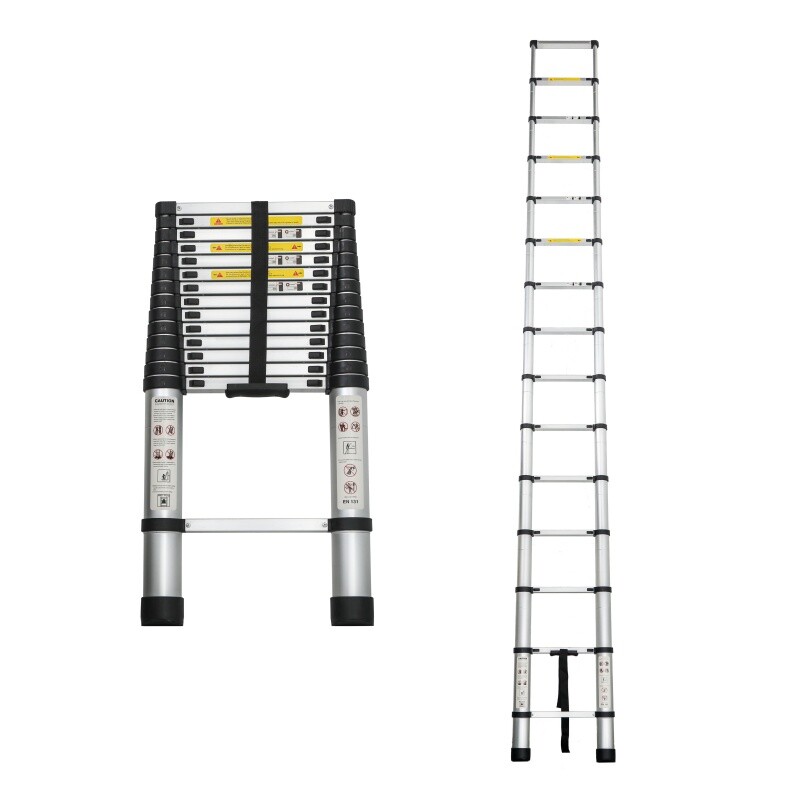 14.5FT Telescoping Ladder Aluminum Folding Telescopic Extension Ladder Portable