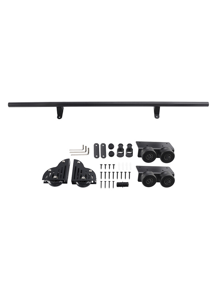 Rolling Library Sliding Ladder Hardware Kit with Brake 3.3FT Round Tube US