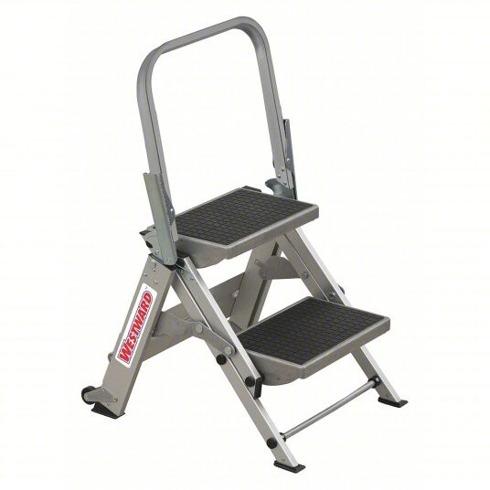 Westward 44YY25 Folding Step, 2 Steps, 300 Lb Load Capacity, 18 In Overall