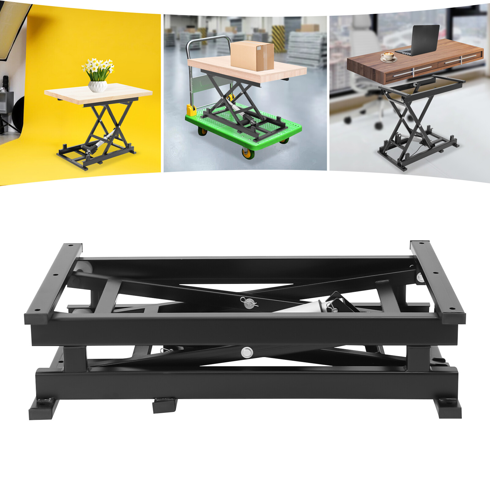 Electric Scissor Lift Table Material Handling Transportation Lift Platform 350lb