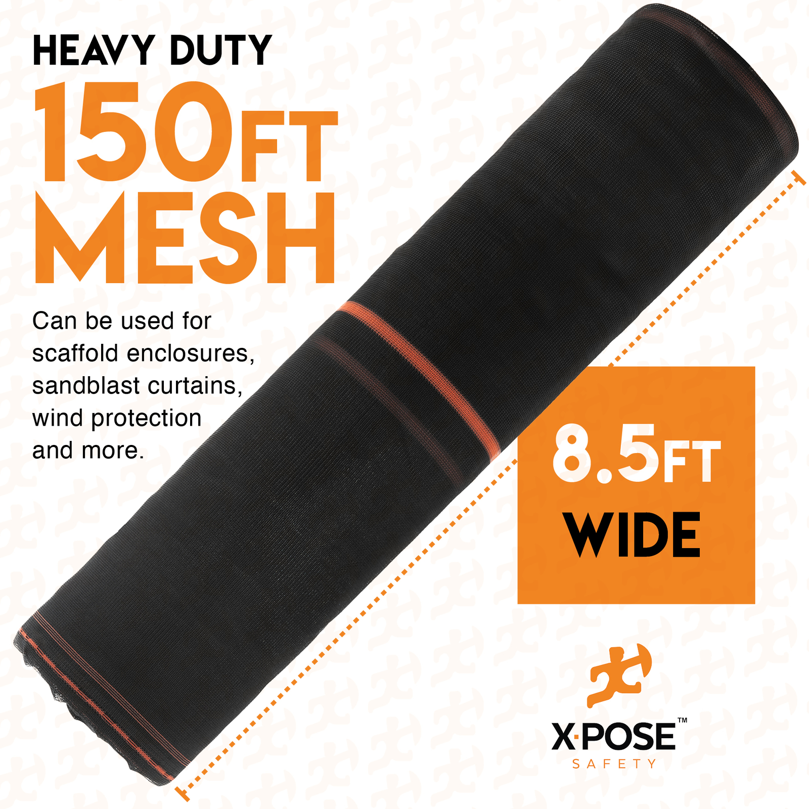 Construction Safety Debris Netting – 8.5 Ft x 150 Ft Scaffold Net Enclosure