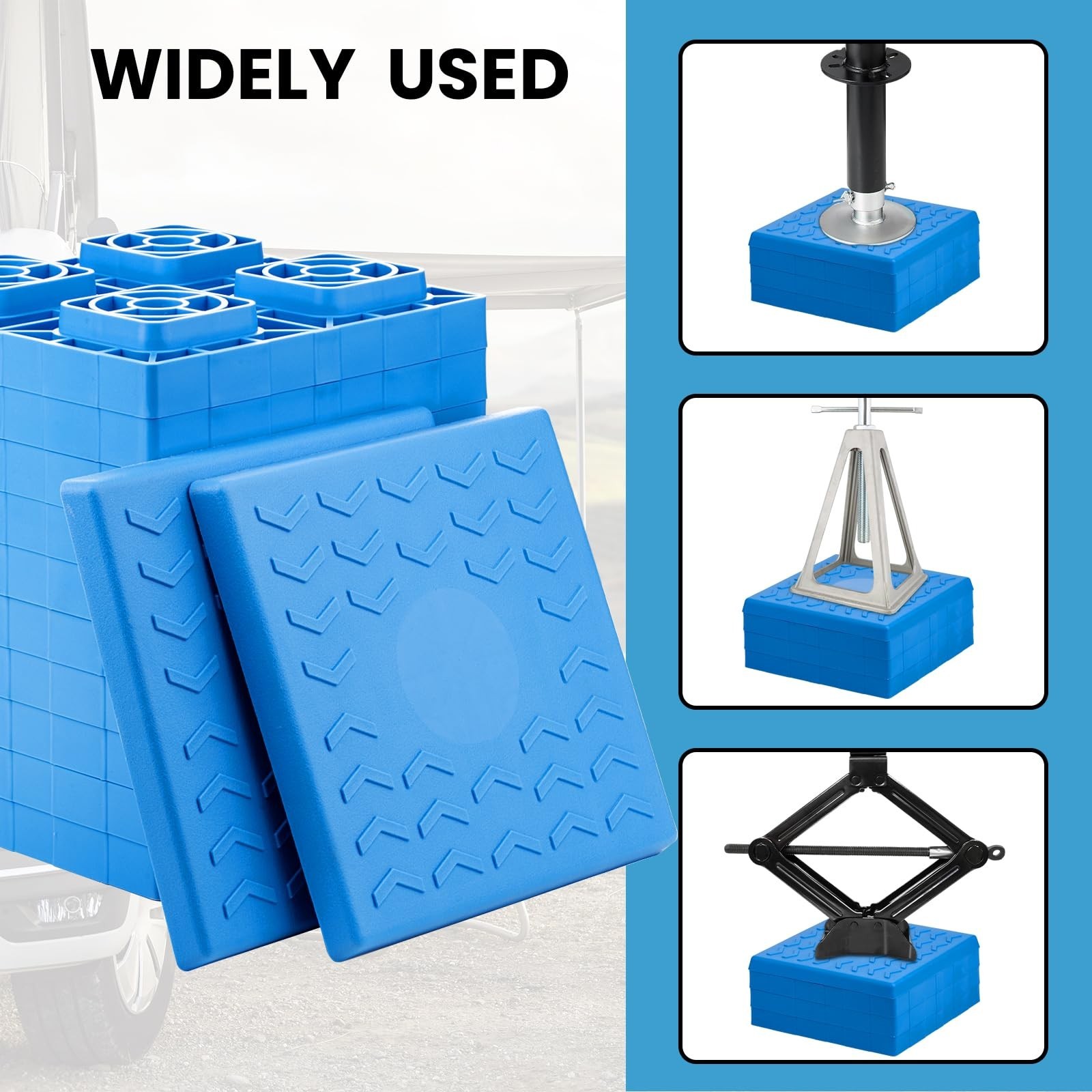 RV Leveling Blocks – 12 Pack Heavy Duty Camper Leveling Blocks with Handbag a…