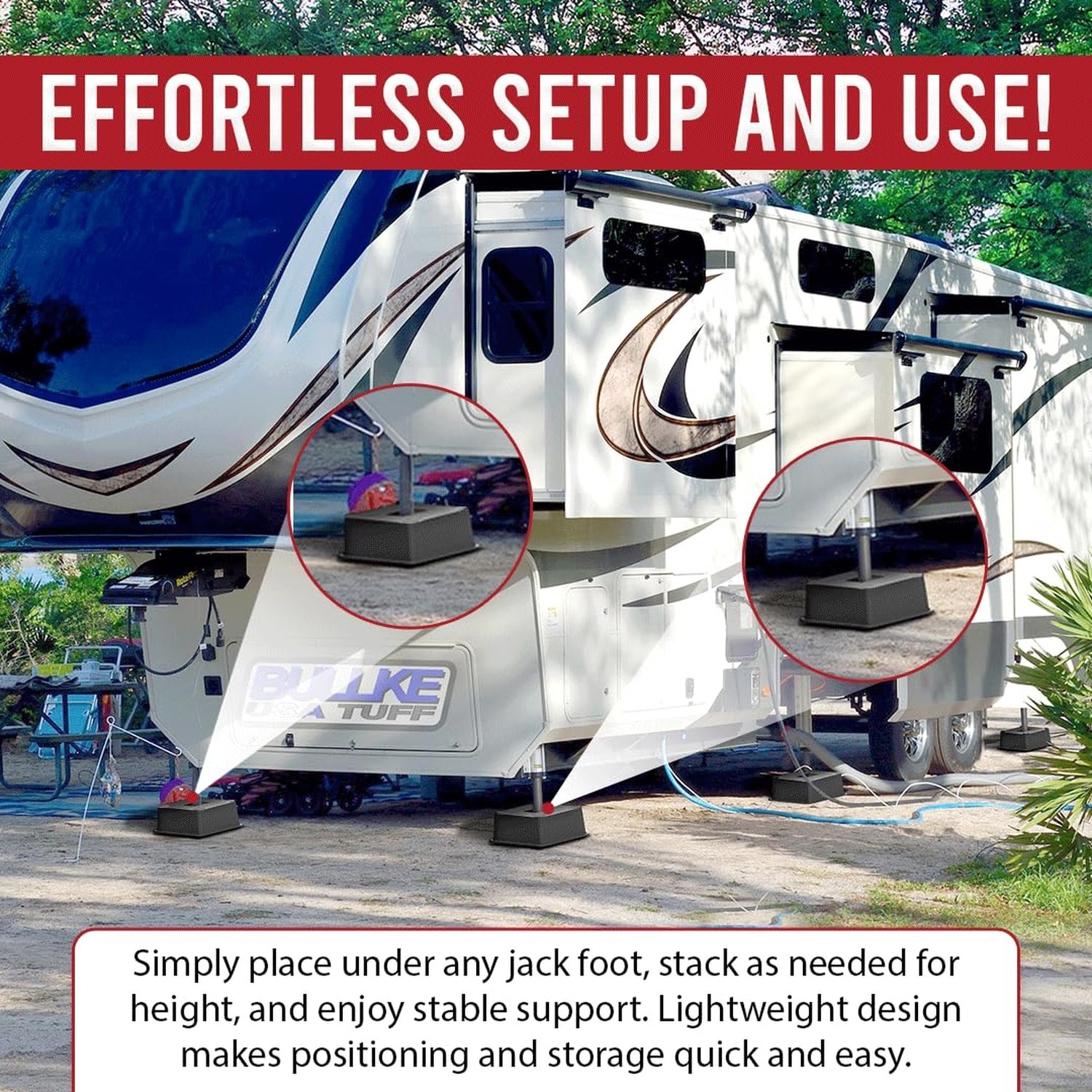 Square Trailer Jack Blocks 4-Pack, USA-Made Heavy Duty RV Leveling … Fast Ship