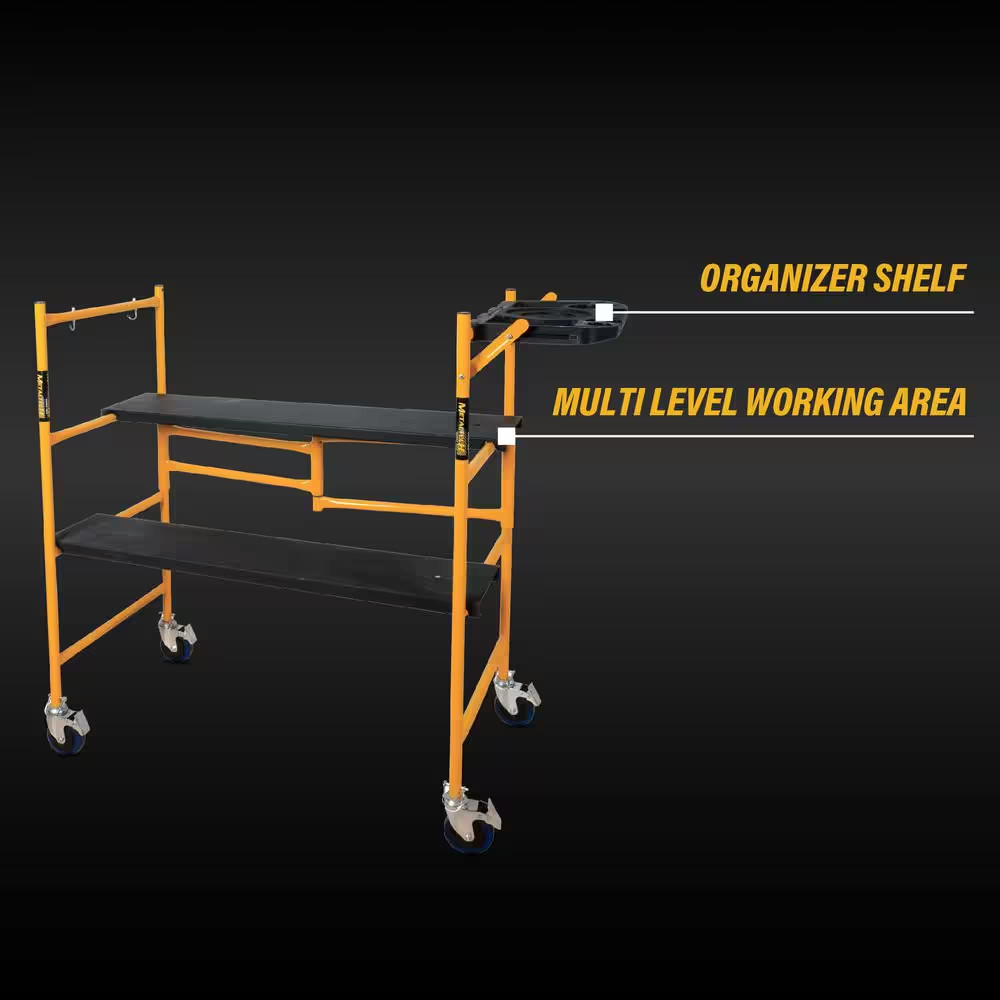 Jobsite Series Baker 4.1 Ft. H X 3.4 Ft. W X 1.8 Ft. D Mini Scaffold Platform wi