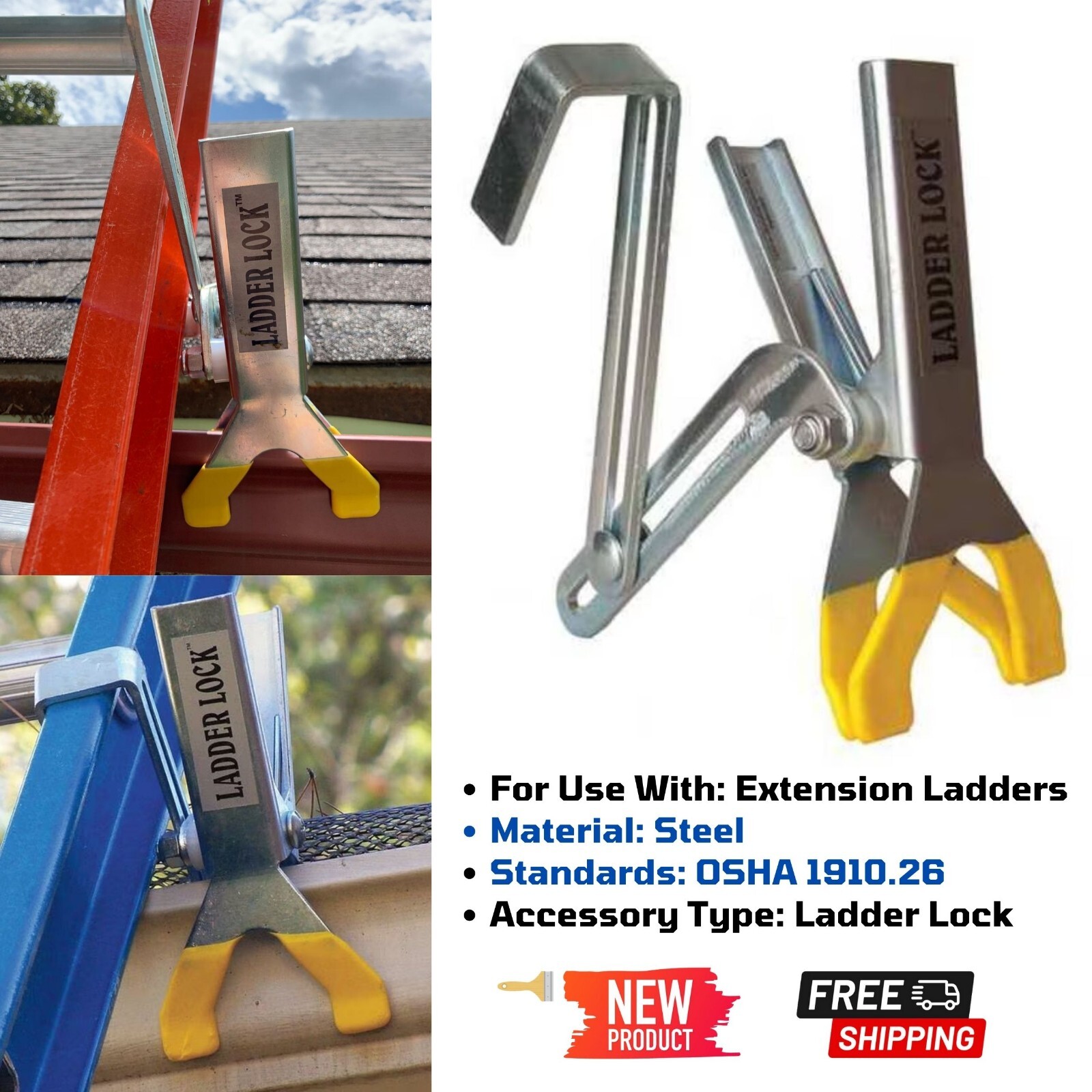 Stability Ladder Lock Gutter Clamp Climb Safety Device Clean Gutter Repair Roof