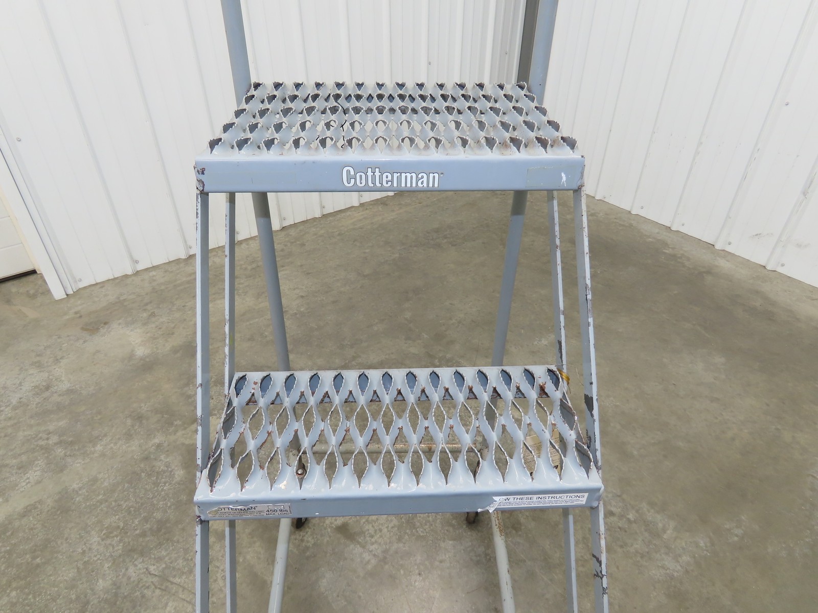 Cotterman 1204R Rolling Ladder Narrow Aisle 4 Step 12″ Platform 40″ Top Step