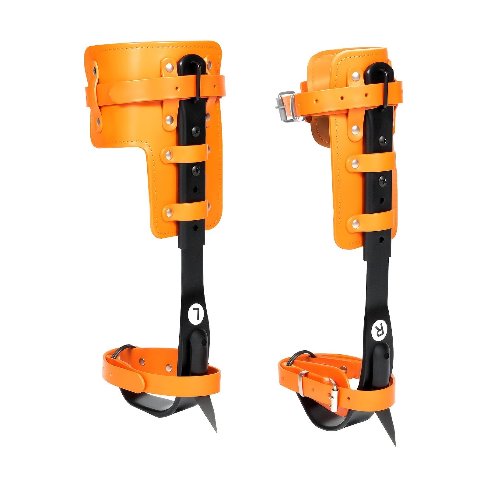 Adjustable Forged-Steel Tree-Climbing Spike Set, Heavy-Duty Pole Spurs with P…