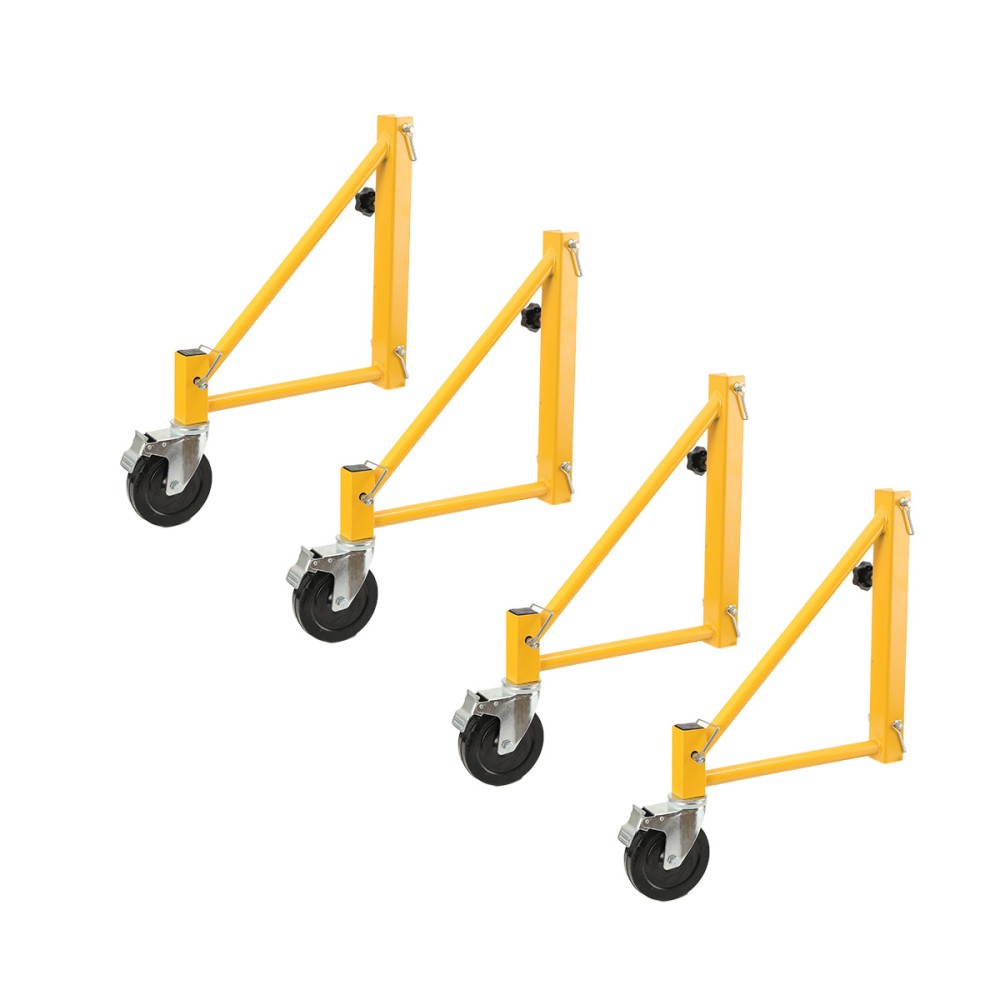 4Pcs Baker Scaffold Outriggers Carbon Steel with Locking Wheels 1000 lb Load
