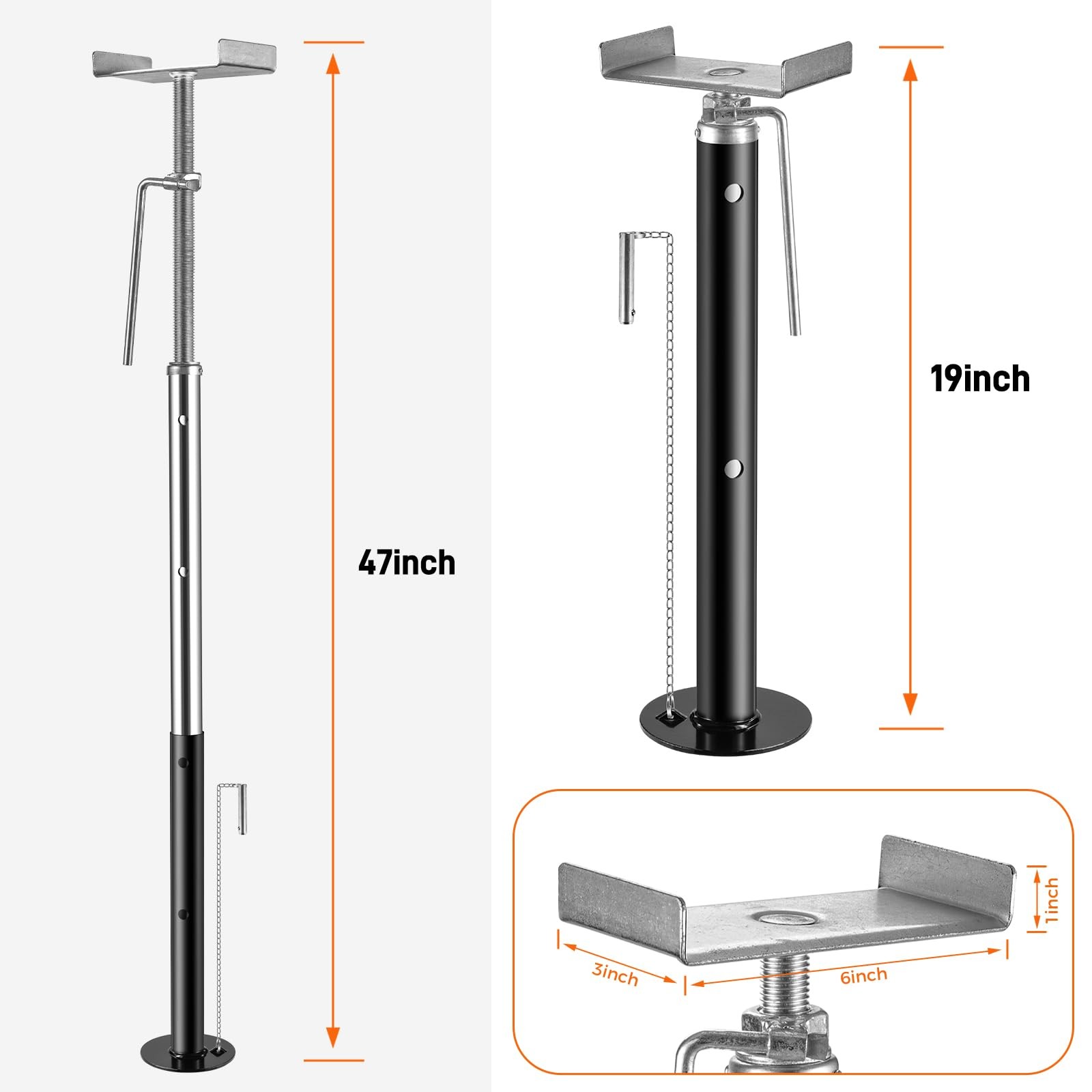BOYISEN RV Slide Out Support Jacks 2pk 5000lb 19-47in