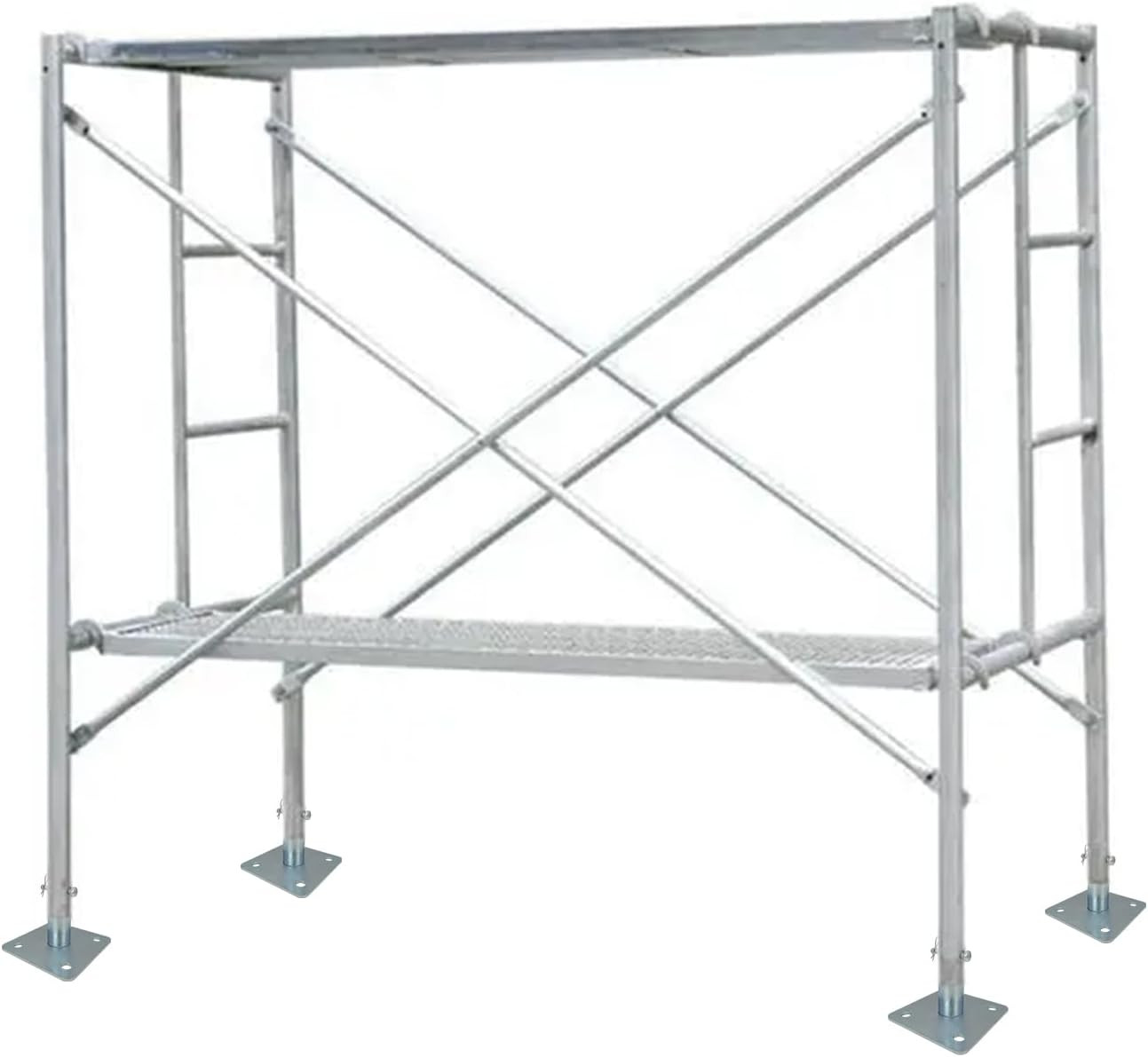 4 PCS Scaffold Base Plates with Pins for Baker Style Scaffolding, Galvanized