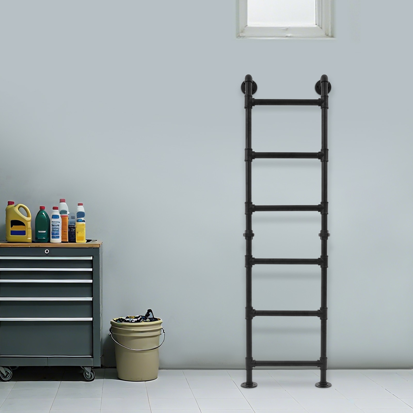 Metal Step Ladder Attic Loft Metal Wall Mounted Bed Ladder Window Well Ladder