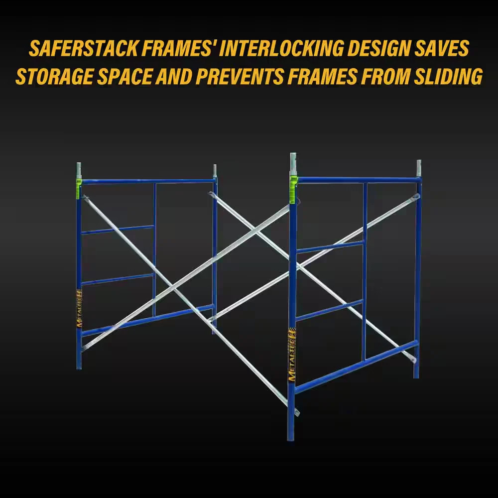 MetalTech Saferstack 1 Story Scaffold Frame Set 5x7x5ft Galvanized Braces