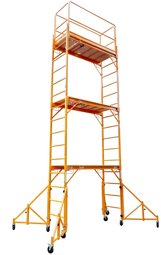 18 Ft Scaffolding Tower w/ Hatch Platform 1000 Lbs. Capacity W/ 36″ Outriggers
