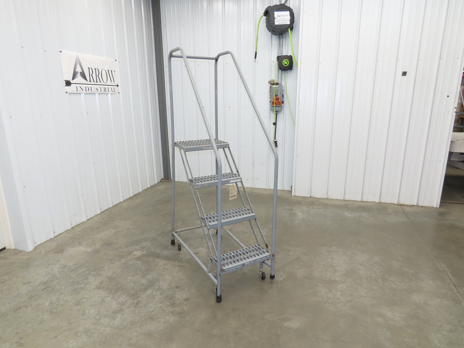Cotterman 1204R Rolling Ladder Narrow Aisle 4 Step 12″ Platform 40″ Top Step