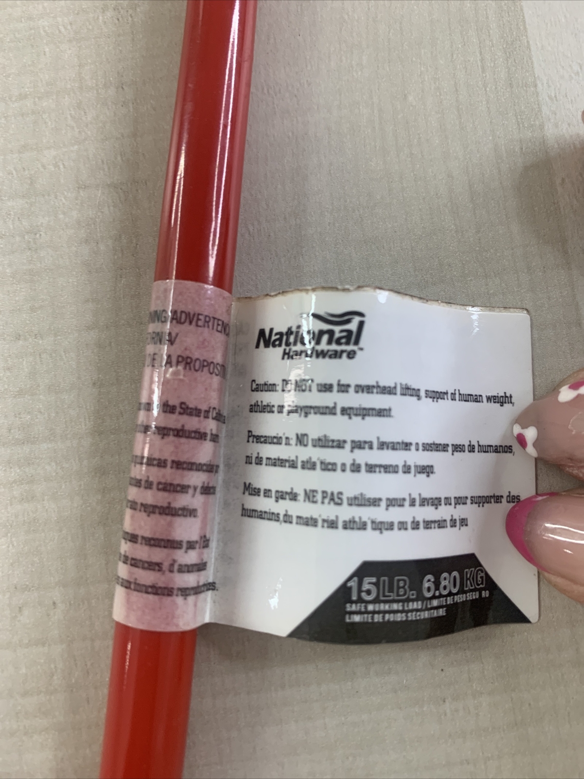 National Hardware 6in. L Vinyl Coated Red Steel Small Ladder Hook 15lb cap. NEW
