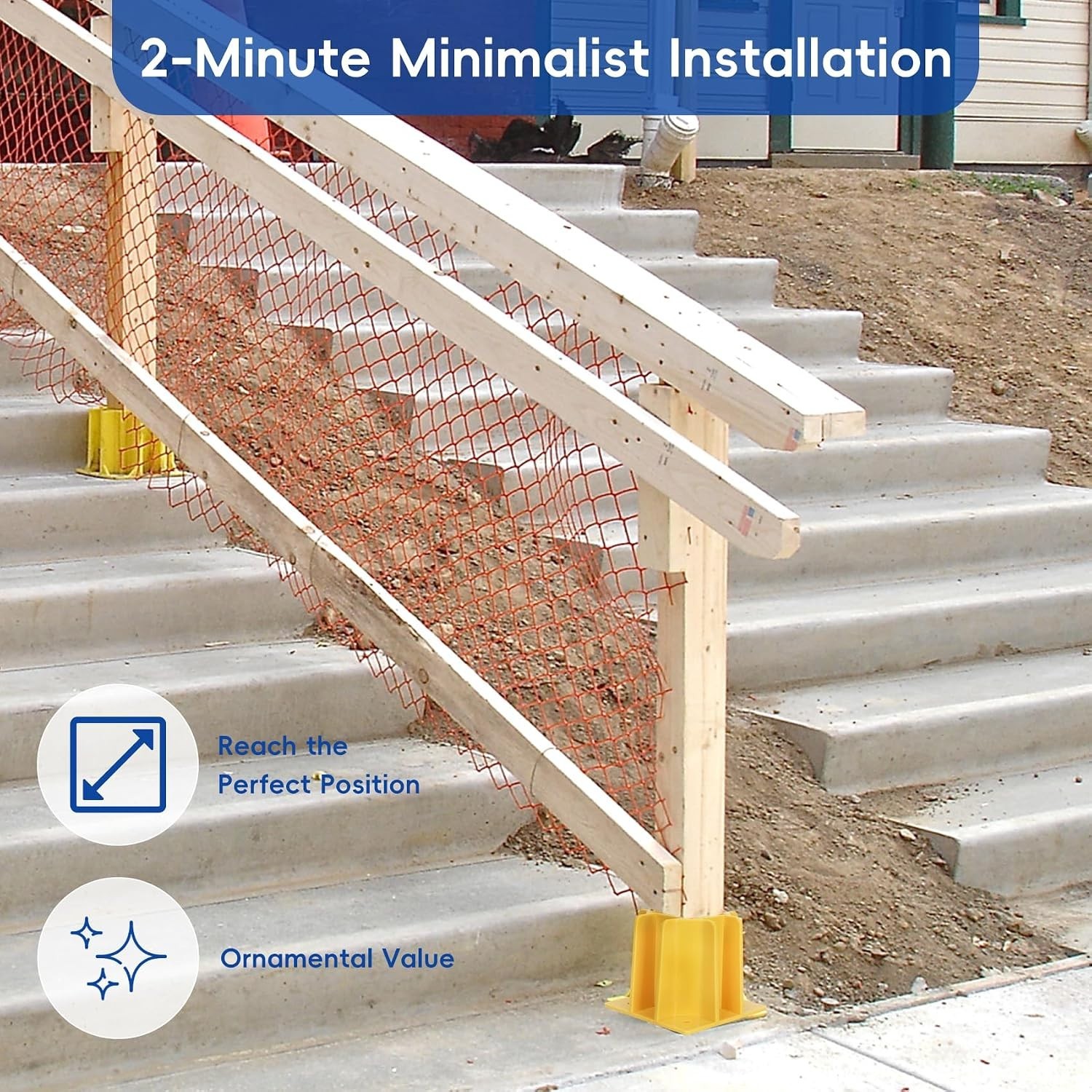 12 PACK Yellow Guardrail Base Boot w/ Toe Board Slot Fall Protection Scaffolding
