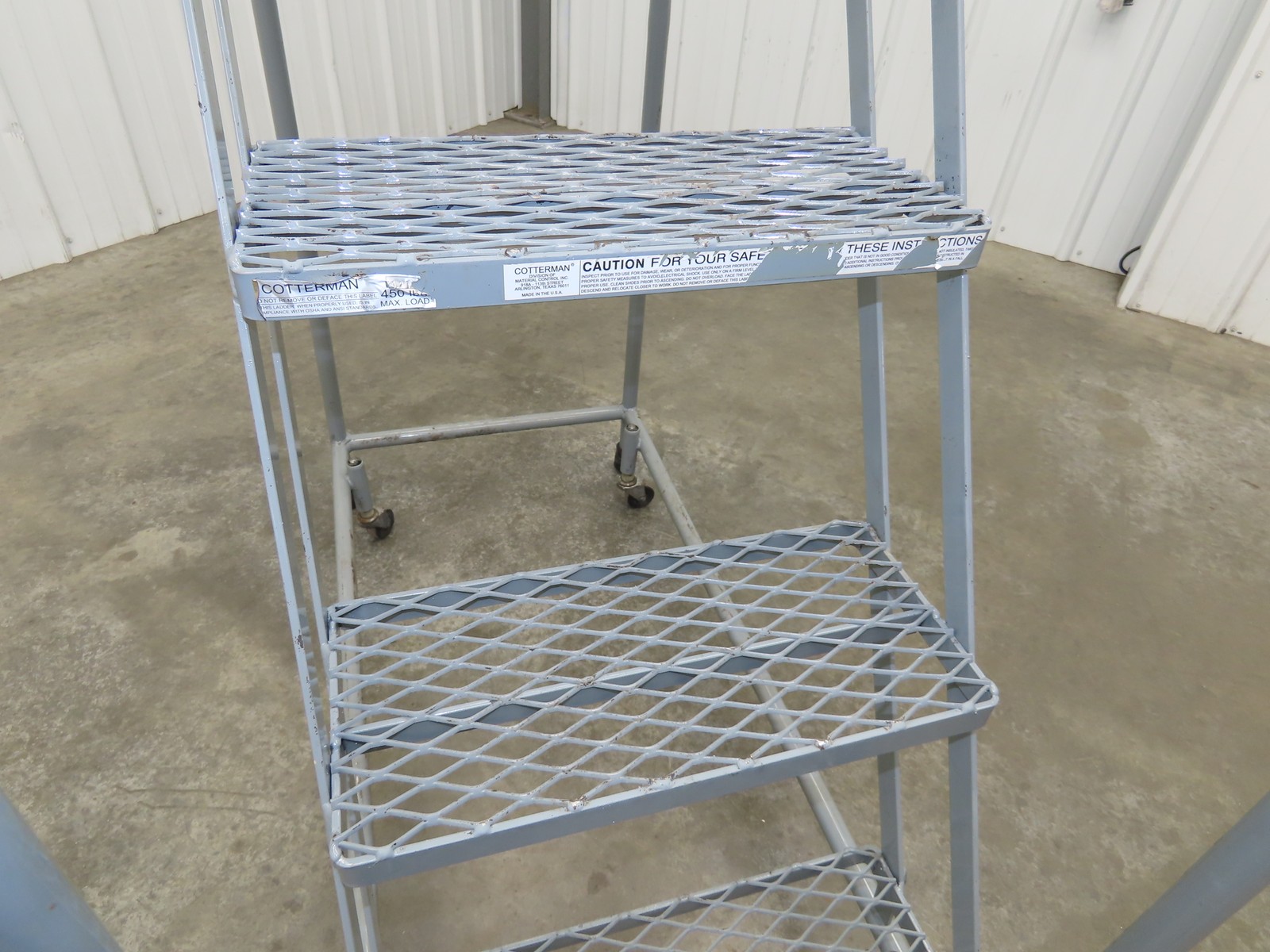 Cotterman Rolling Ladder Narrow Aisle 4 Step 24″ Platform 40″ Top Step