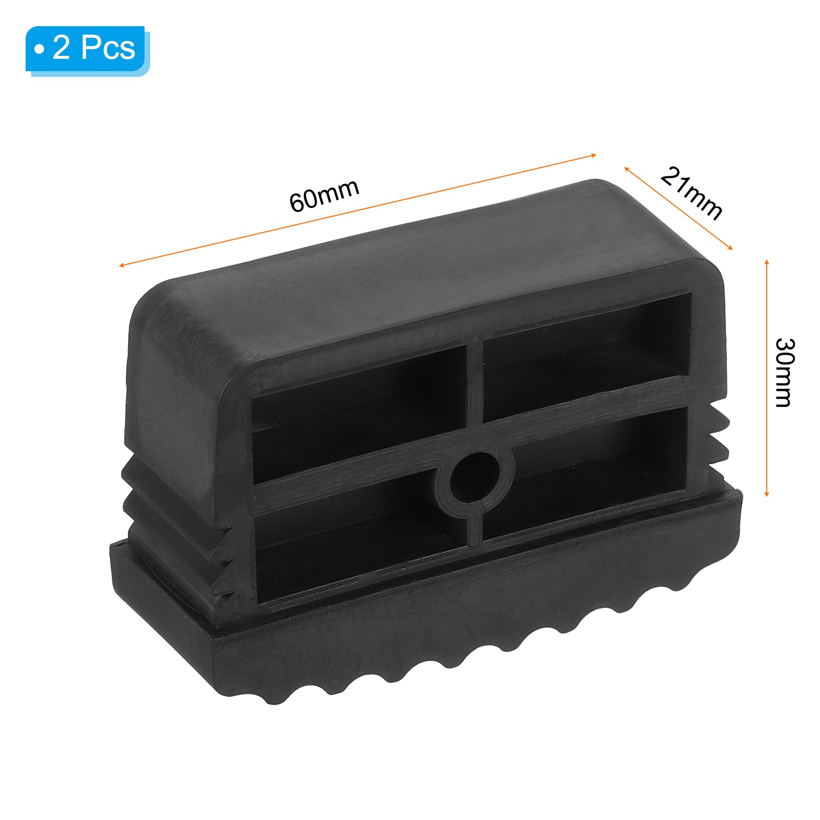 2Pcs Ladder Feet, Non Slip Extension Ladder Feet Rubber Pads Cover, Black