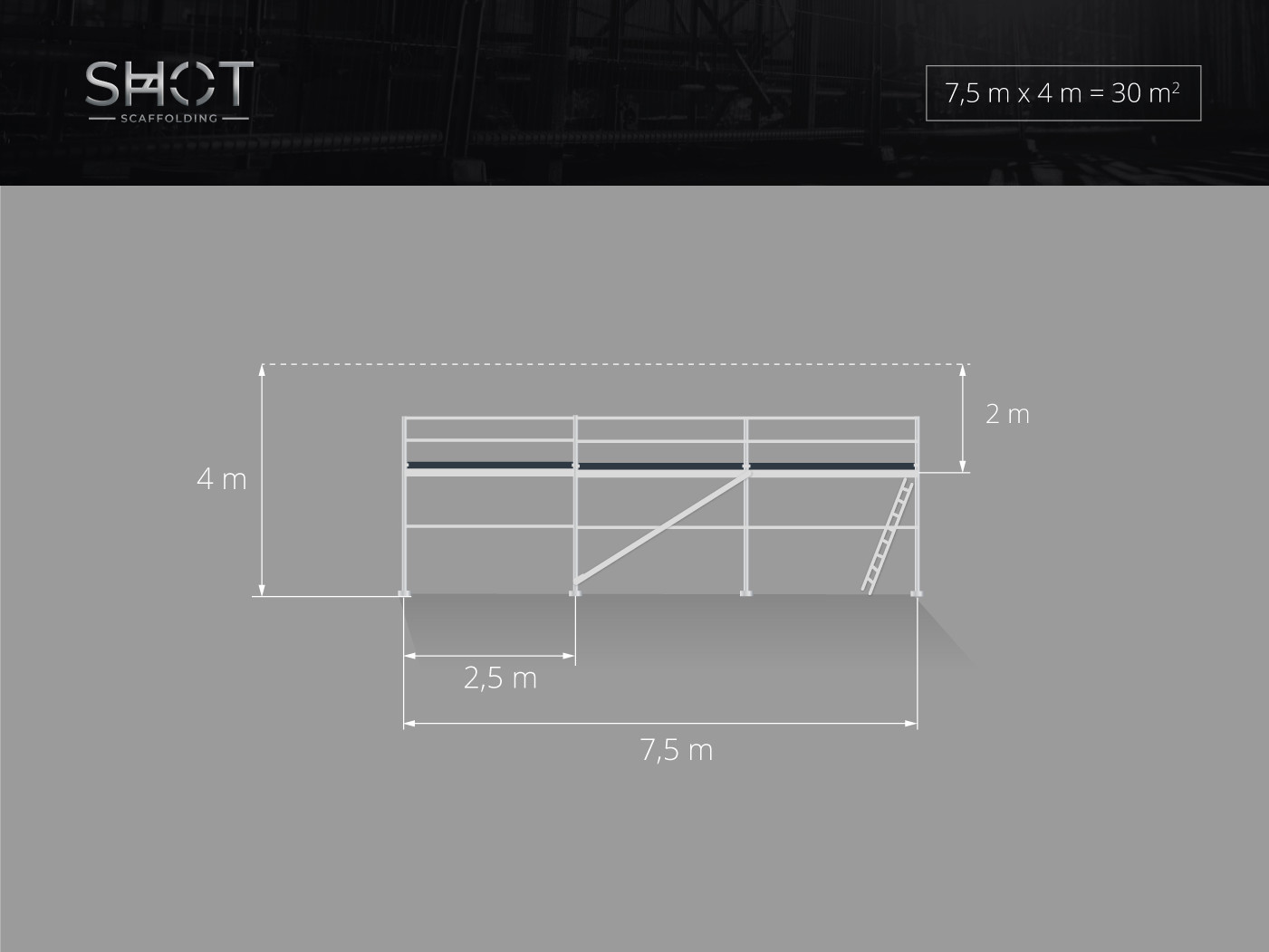 4×7.5m Scaffolding Alu-scaff 74 Aluminium scaffolding construction scaffolding
