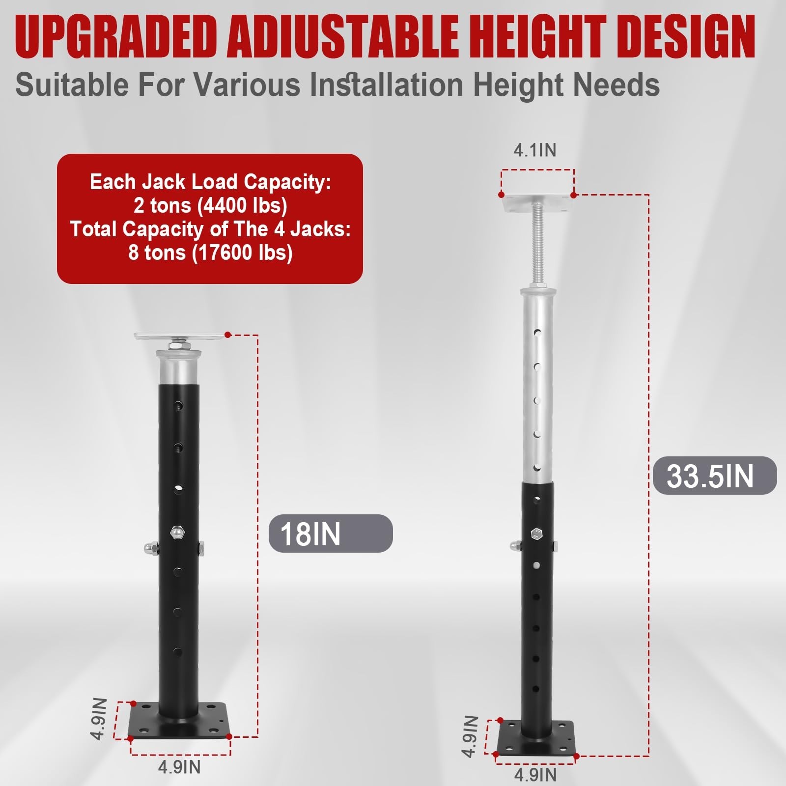 Adjustable House Floor Jacks, 4 PCS House Jacks for Leveling, Floor Straighte…